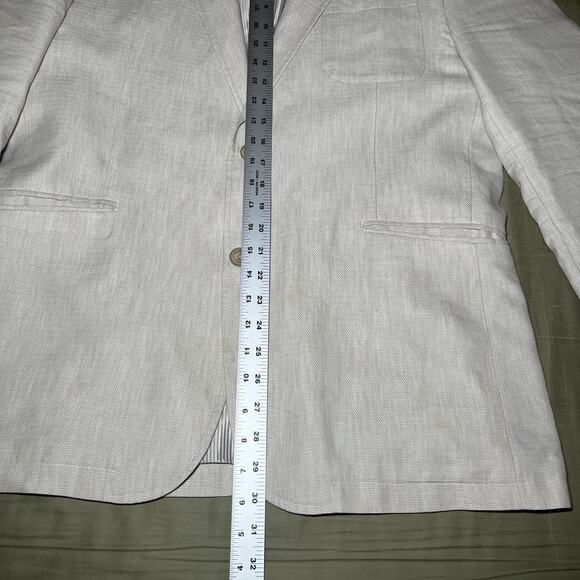 Joseph Abboud Mens Size XL Blazer Sport Coat Linen Blend Elbow Patches **READ** - Picture 8 of 11